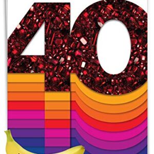 The Best Card Company - 40th Big Happy Anniversary Card (8.5 x 11 Inch) - Wedding Anniversary Congrats, Card for Married Couples (Not Foil, Layered, or 3D) - Bold Milestones 40 J6110BANG