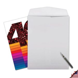 The Best Card Company - 40th Big Happy Anniversary Card (8.5 x 11 Inch) - Wedding Anniversary Congrats, Card for Married Couples (Not Foil, Layered, or 3D) - Bold Milestones 40 J6110BANG