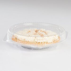 detroit forming 10" pie container lbh-111 clear ops plastic hinged locking lid shallow dome food | 100/case