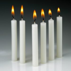 Taper Candles 4 Inch X 1/2 Inch Thick Burn 1.1/2 Hour (White)