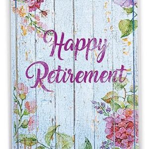 The Best Card Company - 1 Jumbo Congratulations Notecard w/Envelope (Large 8.5 x 11 Inch) Happy Retirement Appreciation with Flowers for Boss, Coworker - Blooming Driftwood J6108JRTG-US