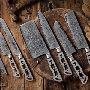 KATSURA Woodworking Project Kit – Santoku Knife Blank – 5 Inch – Japanese Premium AUS 10, 67 Layers Damascus Steel