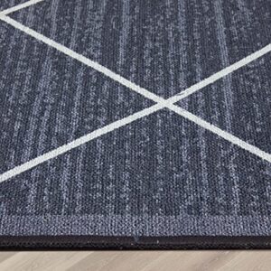 Well Woven Clover Diamond Lattice 2'7" x 9'10" Runner Grey