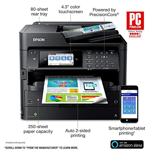 Epson Workforce Pro ET-8700 EcoTank Color All-in-One Supertank Printer with Scanner, Copier and Fax, WiFi & Ethernet Connectivity