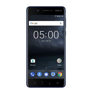 nokia 5 - android 9.0 pie - 16 gb - dual sim unlocked smartphone (at&t/t-mobile/metropcs/cricket/mint) - 5.2" screen - blue (ta-1044-sil)
