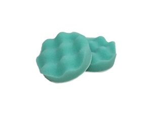 truepower 2pk waffle pads firm green - buff, polish & detail car auto paint - boat gelcoat, fiberglass polisher pads (firm)