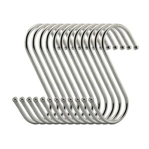 s hooks 2 inch s shaped utility hooks, topick 30 pack hanging hooks stainless steel metal hanger heavy duty hooks, storage holders for kitchen, work shop, bathroom, plants, office, garden (2in bold)