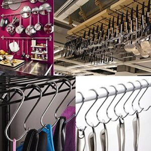 S Hooks 2 Inch S Shaped Utility Hooks, Topick 30 Pack Hanging Hooks Stainless Steel Metal Hanger Heavy Duty Hooks, Storage Holders for Kitchen, Work Shop, Bathroom, Plants, Office, Garden (2in Bold)