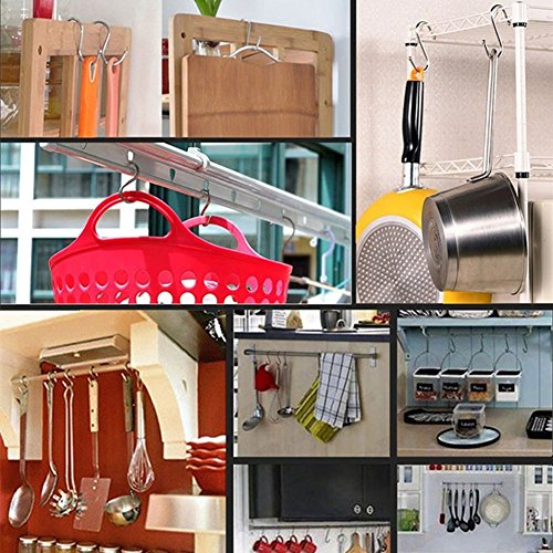 S Hooks 2 Inch S Shaped Utility Hooks, Topick 30 Pack Hanging Hooks Stainless Steel Metal Hanger Heavy Duty Hooks, Storage Holders for Kitchen, Work Shop, Bathroom, Plants, Office, Garden (2in Bold)