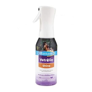 farnam vetrolin shine coat conditioner and shine, non-aerosol continuous spray for horses and dogs, 20 ounces