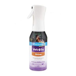 Farnam Vetrolin Shine Coat Conditioner and Shine, Non-aerosol Continuous Spray for Horses and Dogs, 20 Ounces