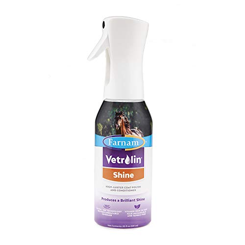 Farnam Vetrolin Shine Coat Conditioner and Shine, Non-aerosol Continuous Spray for Horses and Dogs, 20 Ounces