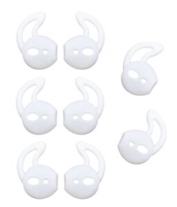 ear tips for airpods earbud, bluewall eartips ear gel for apple airpods, 4 pairs anti-slip durable silicone replacement ear cushions for apple airpods earbud (white)