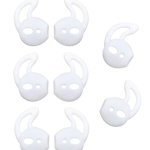 Ear Tips for Airpods Earbud, BLUEWALL Eartips Ear Gel for Apple Airpods, 4 Pairs Anti-Slip Durable Silicone Replacement Ear Cushions for Apple Airpods Earbud (White)