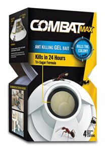combat max ant killing gel bait station, indoor and outdoor use, 4 count