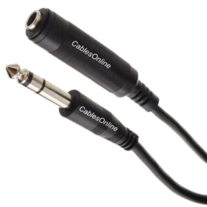 CablesOnline Stereo 1/4" TRS Female to 1/4" TRS Male Headphone Extension Cable (25ft.)