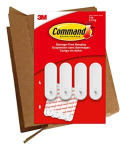 command large wire hooks, 4-hooks, 8-strips, holds up to 5 lbs - easy to open packaging