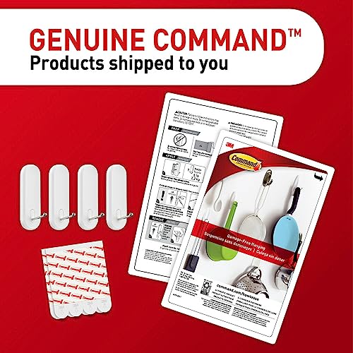 Command Large Wire Hooks, 4-Hooks, 8-Strips, Holds up to 5 lbs - Easy to Open Packaging