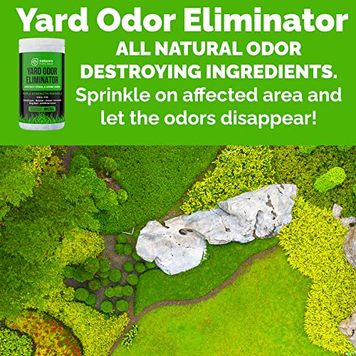 "Nature's Pure Edge,Yard Odor Eliminator. Perfect For Artificial Grass, Patio, Kennel, and Lawn. Instantly Removes Stool and Urine Odor. Long Lasting. Kid and Pet Safe.