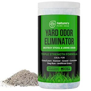 "Nature's Pure Edge,Yard Odor Eliminator. Perfect For Artificial Grass, Patio, Kennel, and Lawn. Instantly Removes Stool and Urine Odor. Long Lasting. Kid and Pet Safe.