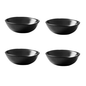 socosy classic matte ceramic sauce dishes sushi dipping bowls appetizer plates with irregular ddge for kitchen3.2'' (set of 4)