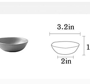 SOCOSY Classic Matte Ceramic Sauce Dishes Sushi Dipping Bowls Appetizer Plates with Irregular Ddge for Kitchen3.2'' (Set of 4)