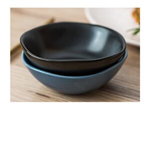 SOCOSY Classic Matte Ceramic Sauce Dishes Sushi Dipping Bowls Appetizer Plates with Irregular Ddge for Kitchen3.2'' (Set of 4)