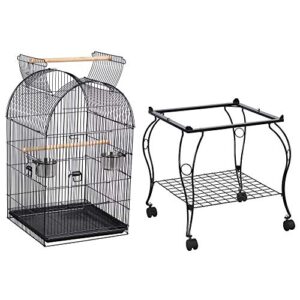 Topeakmart Medium Open Top Parrot Bird Cage for Cockatiels Conures Green Cheek Parakeets with Rolling Stand