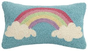 peking handicraft rainbow hook, 9x16 throw pillow
