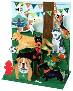 up with paper pop-up sight 'n sound greeting card - dogs