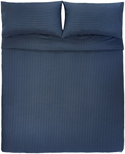 AmazonBasics Deluxe Microfiber Duvet Cover Set with pillow case(s) – 200x200cm, Navy Blue