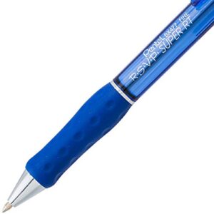 Pentel RSVP Super RT Ballpoint Pen, (0.7mm) Fine Line, Blue Ink, Box of 12 (BX477-C)