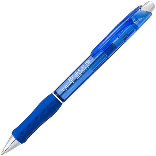 Pentel RSVP Super RT Ballpoint Pen, (0.7mm) Fine Line, Blue Ink, Box of 12 (BX477-C)