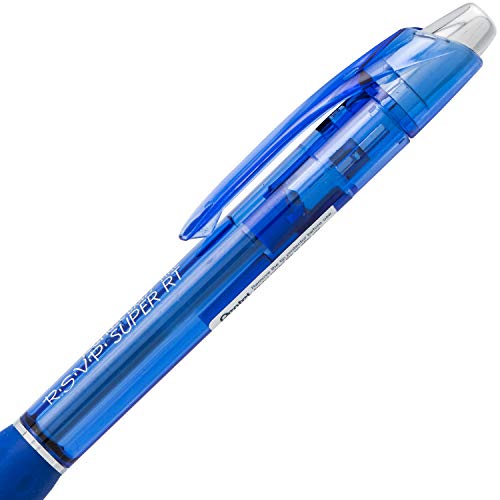 Pentel RSVP Super RT Ballpoint Pen, (0.7mm) Fine Line, Blue Ink, Box of 12 (BX477-C)