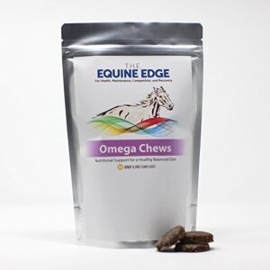 t.h.e. equine edge omega chews - healthy hair, skin & coat, peppermint treats - 30 chews