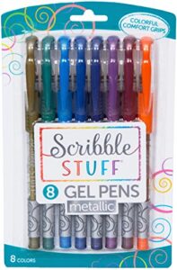 mega brand writing instruments - scribble stuff 8 count gel pens metallic