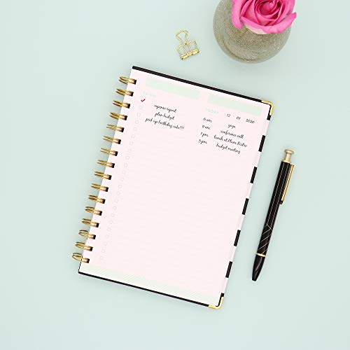 Blue Sky Day Designer for Today To-Do Notebook, 160 Ruled Pages, Twin-Wire Binding, Hardcover, 5.75' x 8.5', Black Stripe