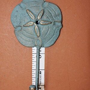 Antique-Look Sand Dollar Bath Towel Hooks Bronze-Look 6 3/4 inch Cast Iron, H-88 Set of 3