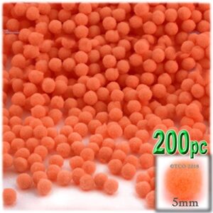 the crafts outlet polyester pom poms, solid color, 5mm/0.20-inch, 200-pc, orange