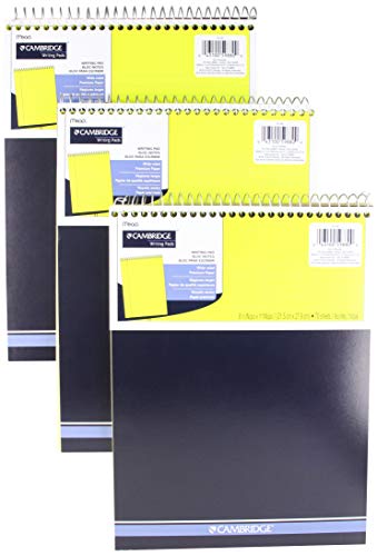 Mead Legal Pad, Top Spiral Bound, Wide Ruled Paper, 70 Sheets Count, 8-1/2" x 11", (3 Pack)