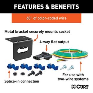 CURT 58345 Vehicle-Side 4-Pin Flat Trailer Wiring Harness