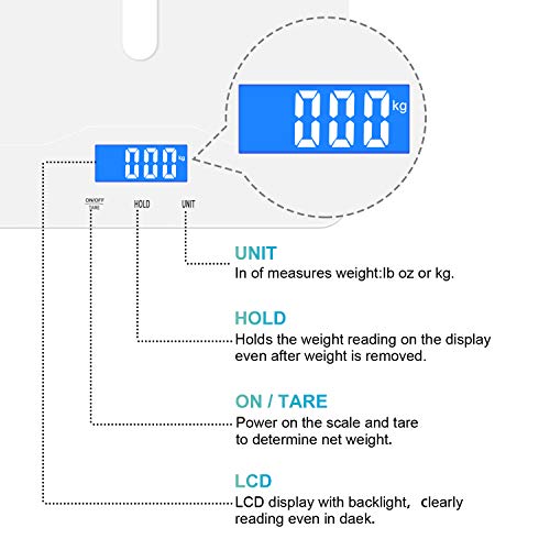 MINDPET-MED Digital Pet Scale, Baby Scale, with 3 Weighing Modes(kg/oz/lb), Max 220 lbs, Capacity with Precision up to ±0.02lbs, White, Suitable for Infant, Puppies, Mom