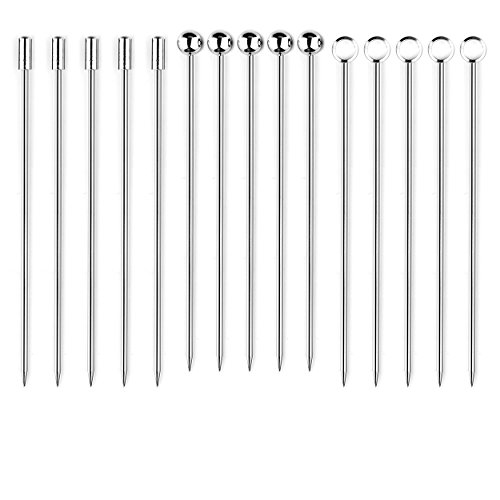 I-MART Stainless Steel Cocktail Picks Martini Picks Set (Pack of 15)