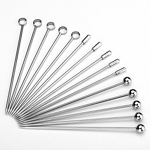 I-MART Stainless Steel Cocktail Picks Martini Picks Set (Pack of 15)