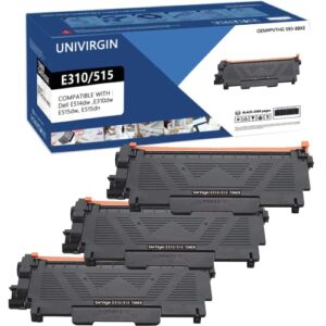 univirgin compatible e310dw e310 e515dw e514dw toner cartridge replacement for dell e514 e515 e515dn p7rmx pvthg 593-bbkd (black,3-pack)