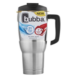 Bubba Hero XL Vacuum-Insulated Stainless Steel Travel Mug, Large Travel Mug with Leak-Proof Lid & Sturdy Handle, Keeps Drinks Cold up to 21 Hours or Hot up to 7 Hours, 30oz Stainless Steel