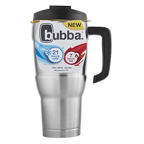 Bubba Hero XL Vacuum-Insulated Stainless Steel Travel Mug, Large Travel Mug with Leak-Proof Lid & Sturdy Handle, Keeps Drinks Cold up to 21 Hours or Hot up to 7 Hours, 30oz Stainless Steel