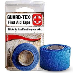 guard-tex blue 1 1/2" veterinarian wide tape - self-adhering breathable gauze for non-slip grip and wound protections - 1 roll x 7 ½ yds