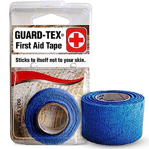 Guard-Tex Blue 1 1/2" Veterinarian Wide Tape - Self-Adhering Breathable Gauze for Non-Slip Grip and Wound Protections - 1 Roll x 7 ½ yds