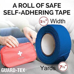 Guard-Tex Blue 1 1/2" Veterinarian Wide Tape - Self-Adhering Breathable Gauze for Non-Slip Grip and Wound Protections - 1 Roll x 7 ½ yds